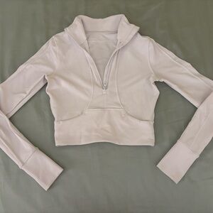 90 Degree White Cropped Zip-Up